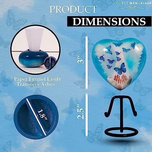 Heart Shaped Butterfly Urn for Human Ashes - Elegant and Durable