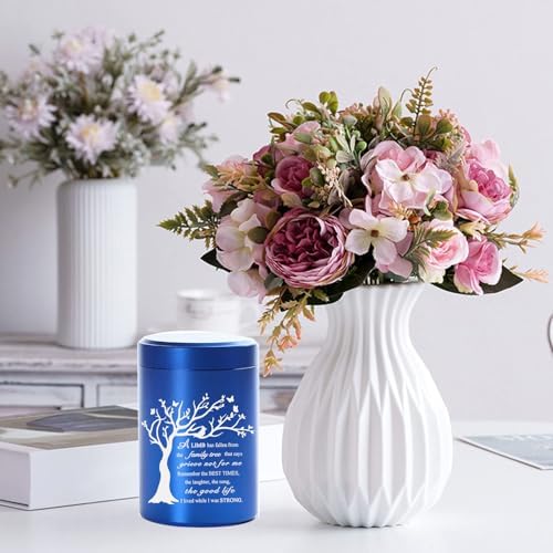 RIPFEVURN Mini Cremation Urn 275 Inch Blue Butterfly Design