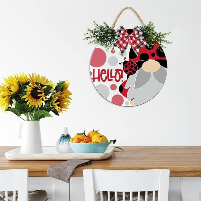 Boylee Spring Wreath Door Sign 11 Inches Rustic Wooden
