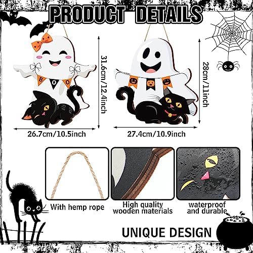 Leinuosen Halloween Ghost Witch Door Sign Decorations