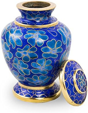 Essence Bronze Azure Blue Cremation Urn - Extra Small