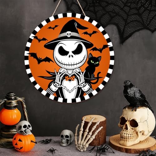 Aymolas Halloween Jack O Lantern Wreath Sign