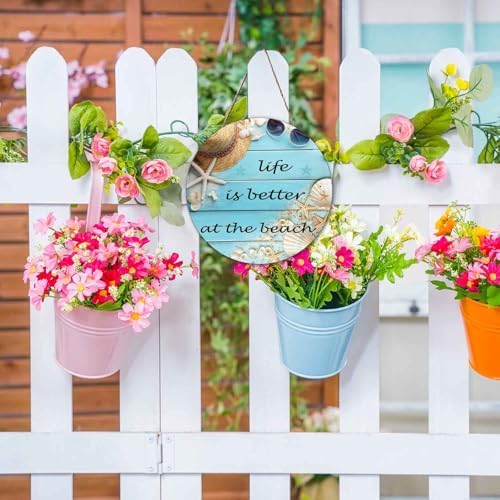 Seashells Front Door Wreath Welcome Sign