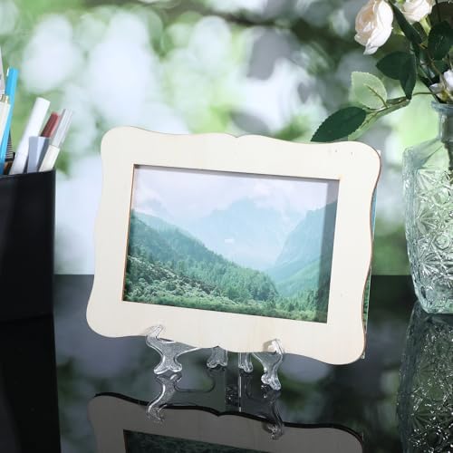 4 Pcs Clear Acrylic Easels for Displaying Photos and Art