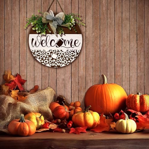 Wooden Football Welcome Sign 12x12 Inches