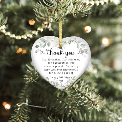 Gossby Heart-Shaped Thank You Ceramic Ornament