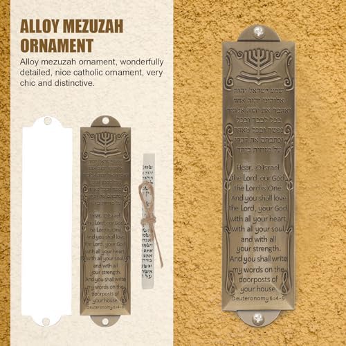 5 Sets Mezuzah with Scroll Door Jewish Mitzvah Metal Case