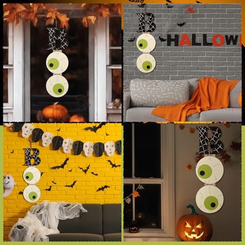 Halloween Boo Door Sign 25x8 Inch Wooden Decor Set