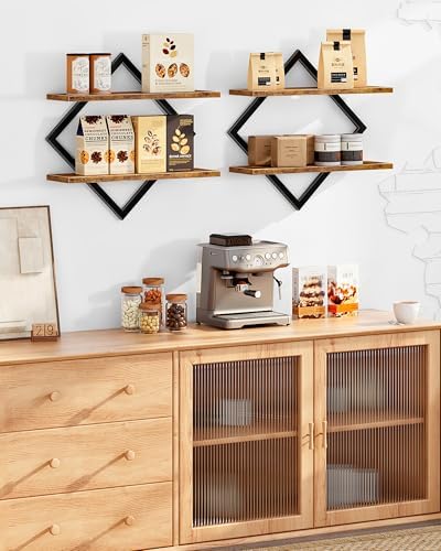 CHOEZON Floating Shelves Set of 2 Rustic Brown