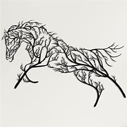 DEKADRON Geometric Horse and Tree Wall Art Decor