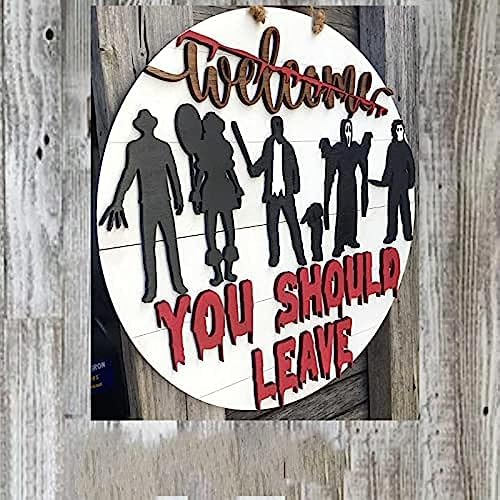 Halloween Horror Welcome Sign for Front Door