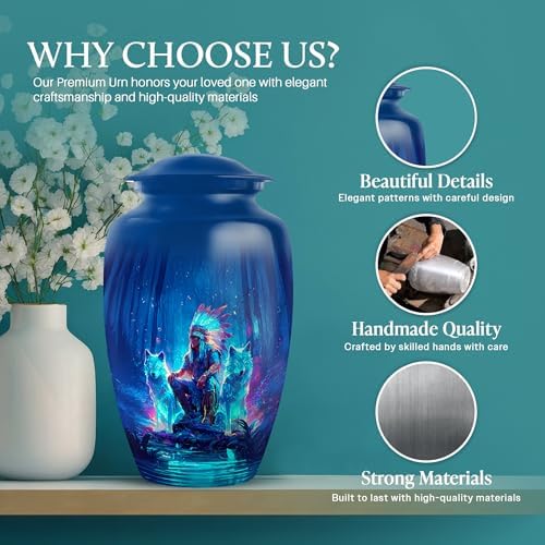 10 Inch Native American Style Urn for Human Ashes