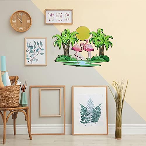Taiyin Flamingo Palm Tree Wall Art Decor