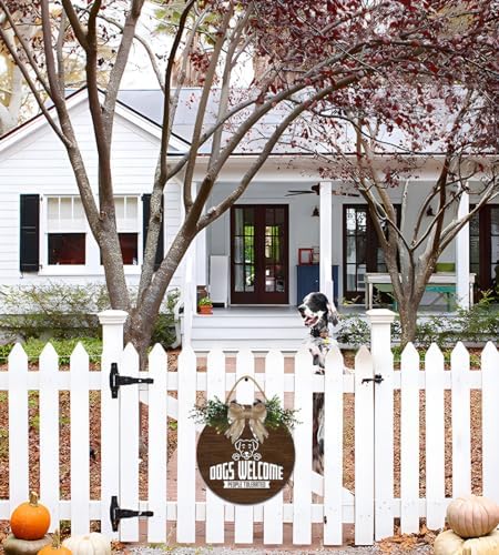 Door Sign Wood Decor - Dogs Welcome People Tolerated
