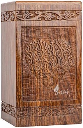 Handmade Rosewood Urn for Human Ashes - Heart Tree Medium 150 Cuin
