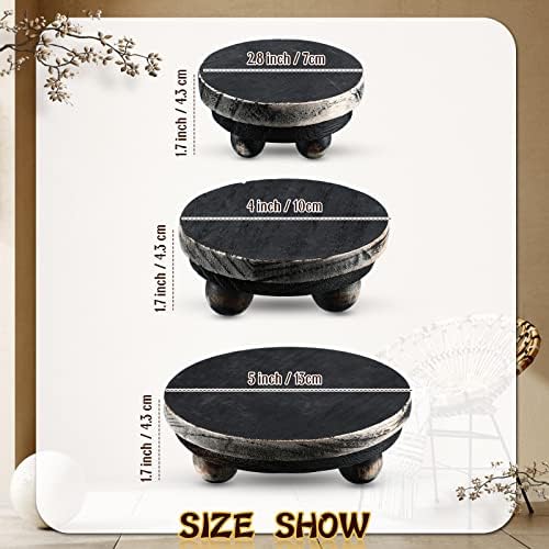 Amyhill 3 Pcs Wooden Risers for Display Decor Black