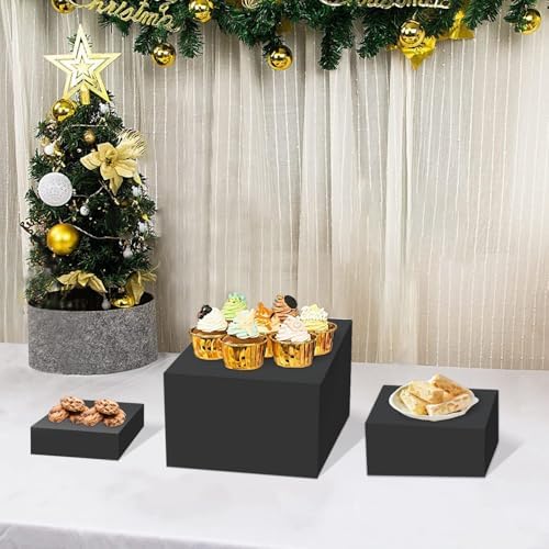 Gowing Buffet Risers 3PCS Black Acrylic Food Display