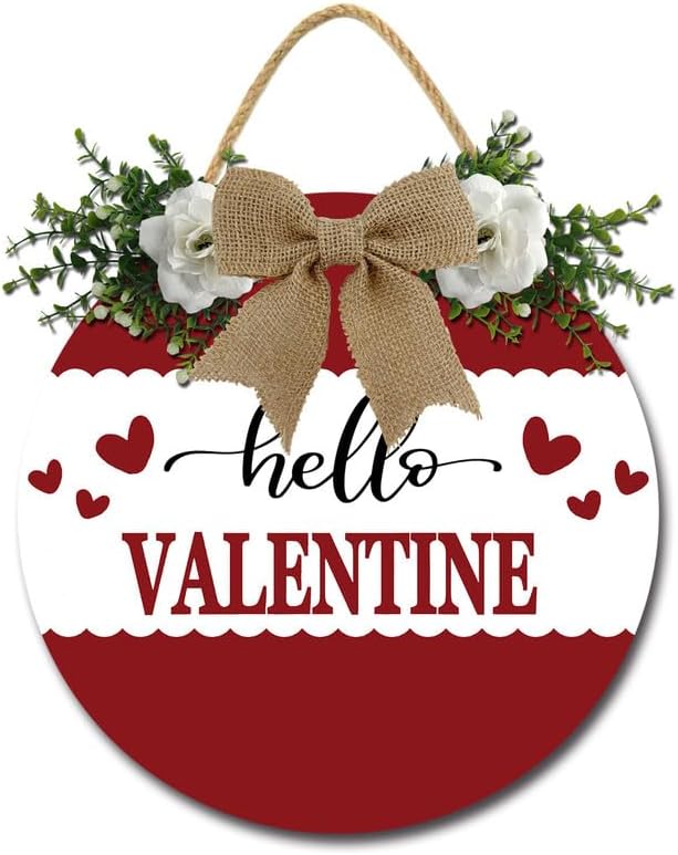 11 Inch Heart Shape Valentine Door Wreath Sign