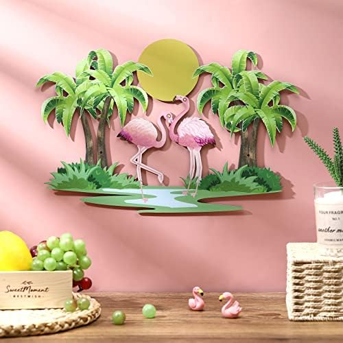 Taiyin Flamingo Palm Tree Wall Art Decor