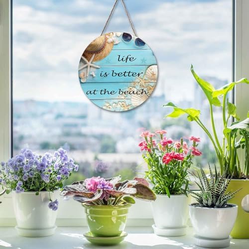 Seashells Front Door Wreath Welcome Sign