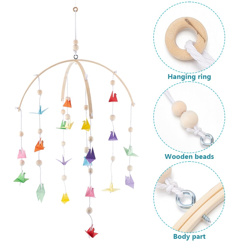 DELORIGIN Wooden Wind Chime DIY Kit for Home Decoration