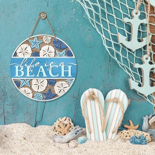 Summer Life is a Beach Blue Front Door Sign