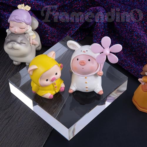 Framendino 2 Pack Acrylic Square Display Blocks