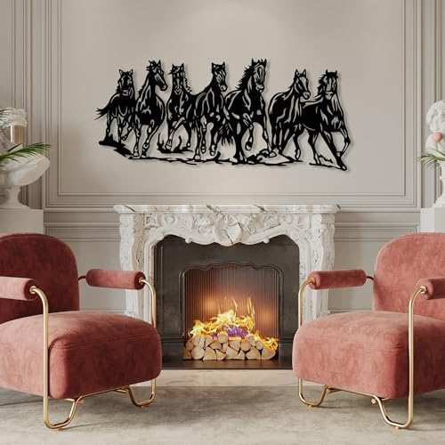 DecoSoul Horse Metal Wall Art Black 196 x 87