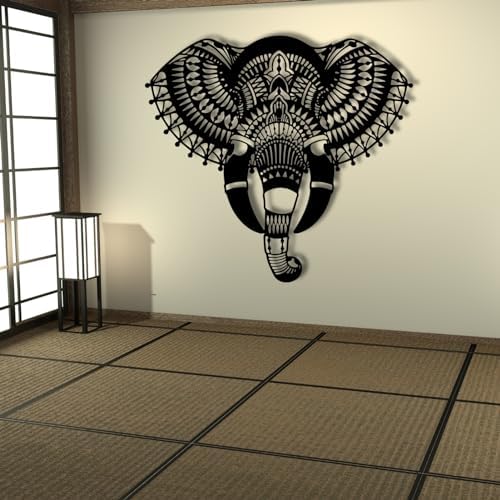 Feuwile Metal Elephant Wall Art Decor Black