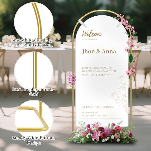 Gold Wedding Welcome Sign Stand Easel Holder