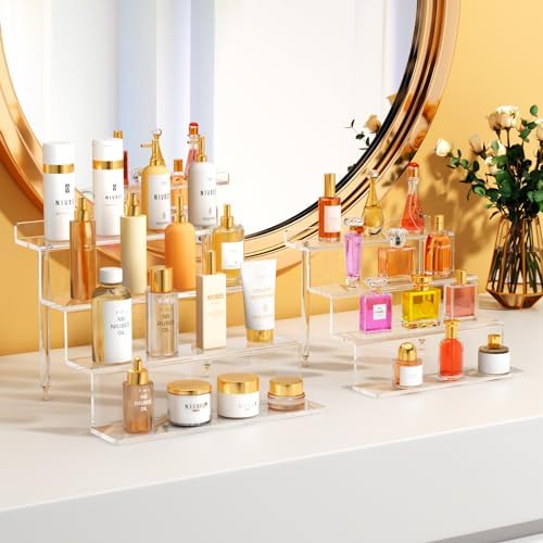 NIUBEE Acrylic Riser Display Shelf 4 Tier 9 Inch