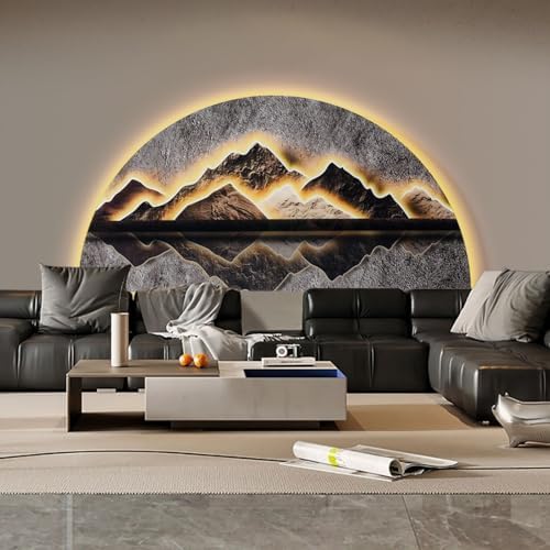 Homary 492 Inch LED Lighted Abstract Mountain Wall Art