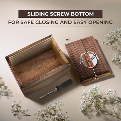 Mango Wood Cremation Urn with Deer Engraving