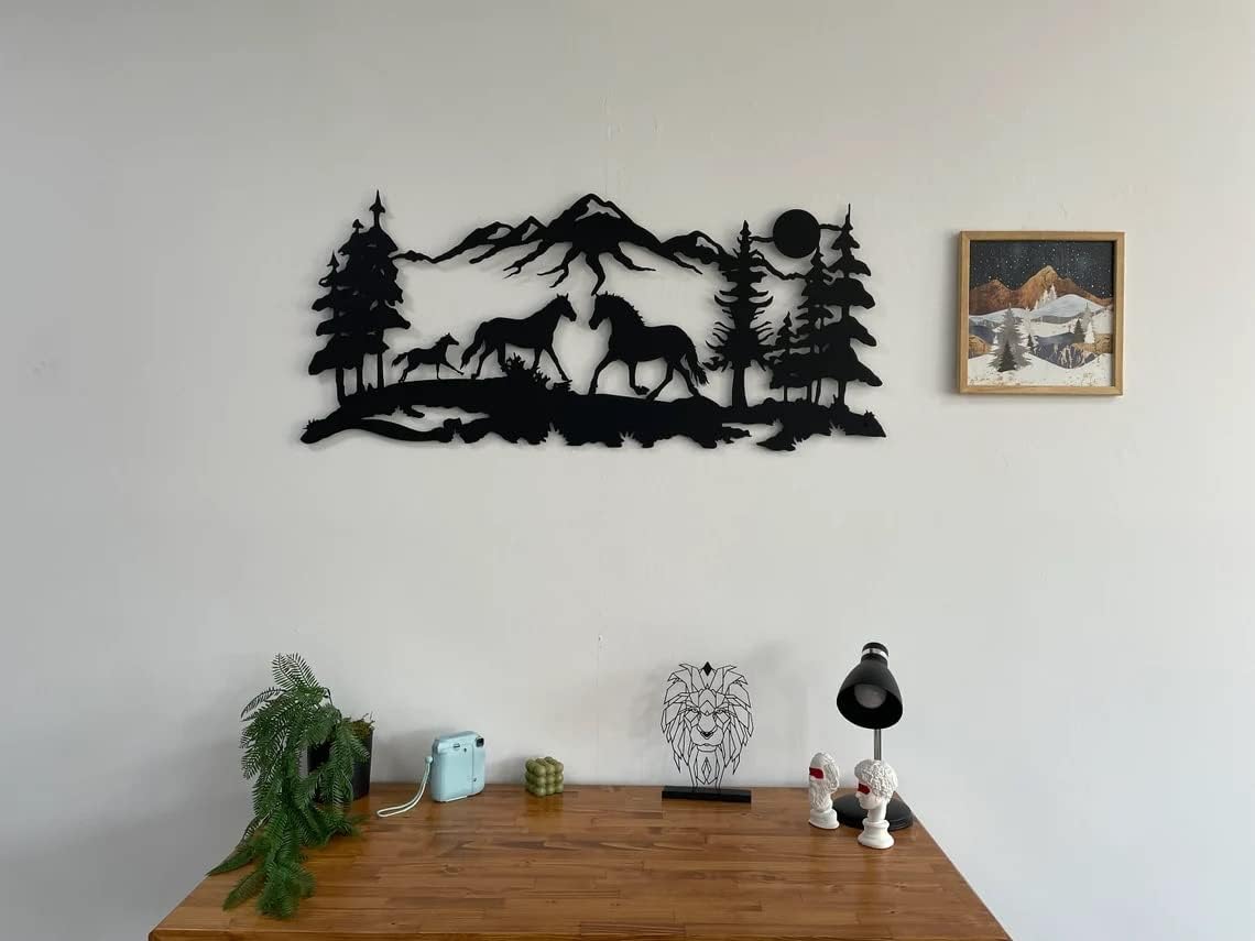 DEKADRON Metal Wall Decor Horse Family