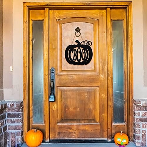Jetec Halloween Door Hanger Black Boo Wood Sign