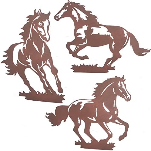 Rustic Metal Horse Wall Art Decor 3 Pack