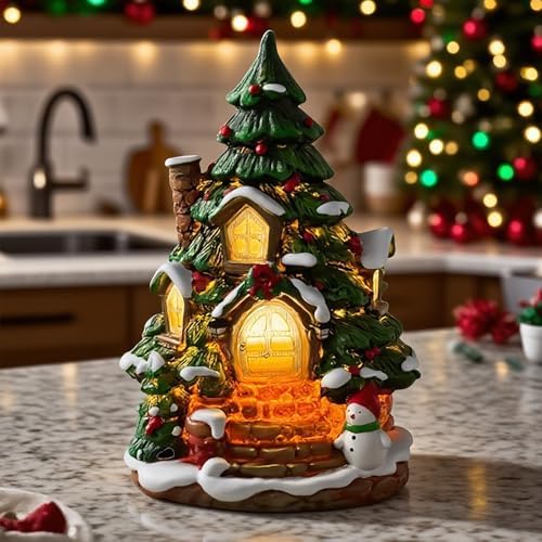 YAVENDLE Christmas Village House with Warm Lights
