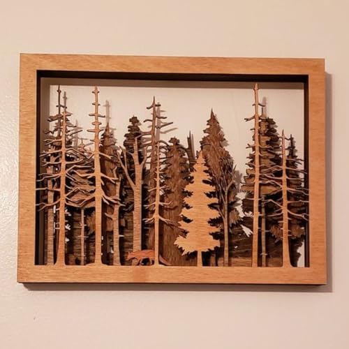 Meokro 7-Layer Fox Wall Art Decor Wooden Farmhouse Sculpture