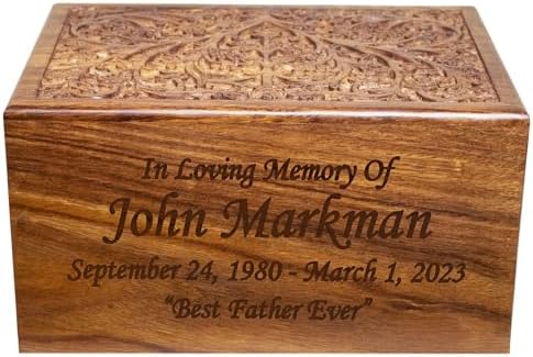 Elegant Adult Wooden Cremation Urn with Personalized Engraving