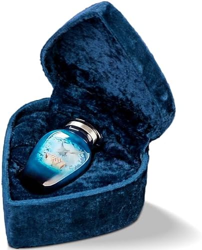 Trupoint Memorials Small Blue Dove Urn with Velvet Heart Box
