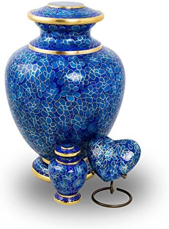 Essence Bronze Azure Blue Cremation Urn - Extra Small