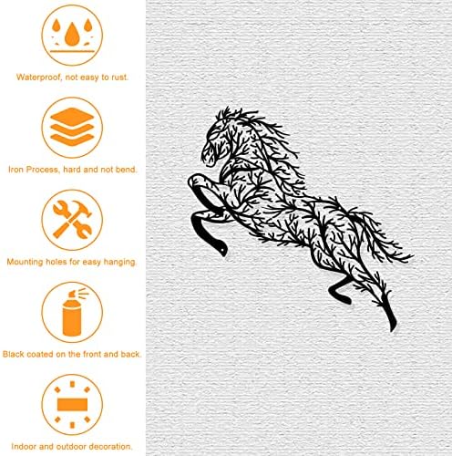 Nbeads Horse Metal Wall Art Decor Tree Branch Silhouette