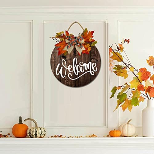 Rustic Wooden Fall Welcome Sign Halloween Decor