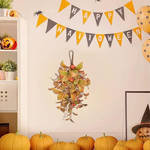 Fall Harvest Teardrop Swag Artificial Decor Thanksgiving Door Wall