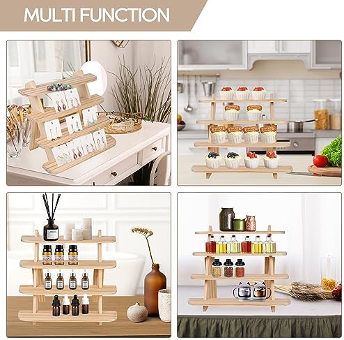Wooden Cupcake Display Stand with 4 Tiers and Risers