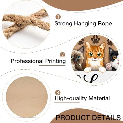 Deroro Welcome Cats Front Door Sign