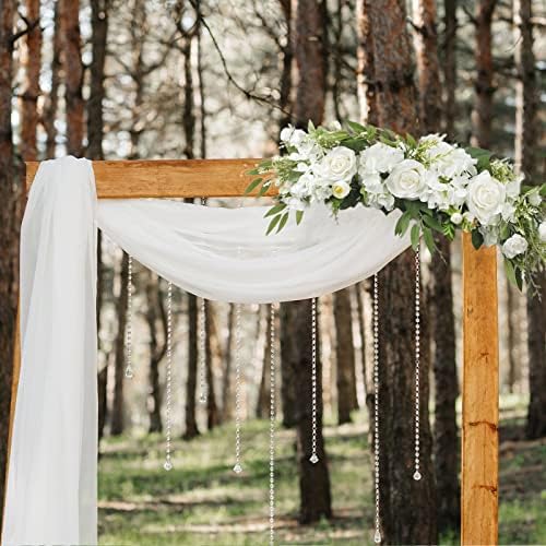 Firlar Artificial White Rose Swag 256 Inch Decor