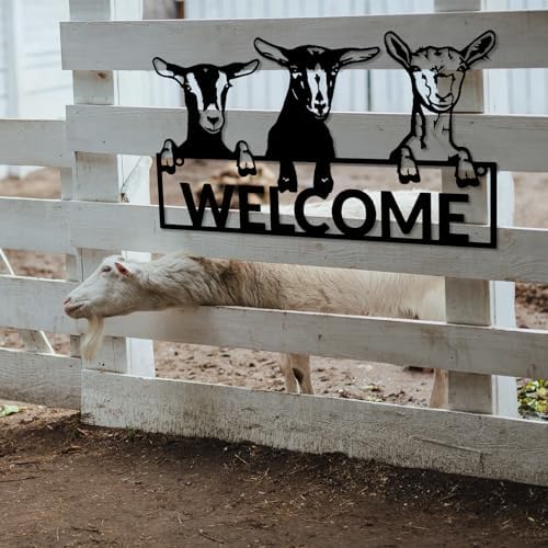 Farmhouse Wall Decor - Metal Goat Art 30x19in Gold Wall Sculpture