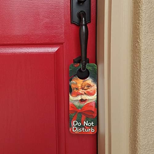 Christmas Santa Wreath Door Knob Hanger Sign