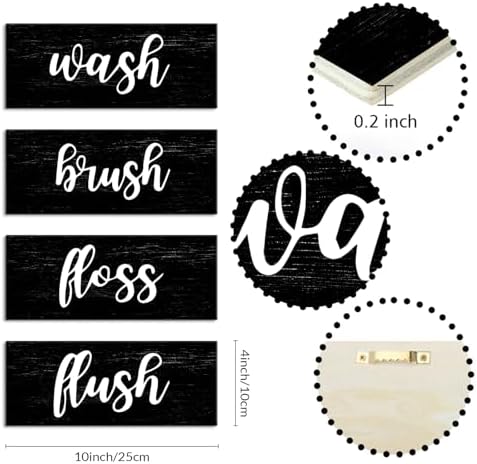 Bathroom Wall Decor with Wash Brush Floss Flush Sign